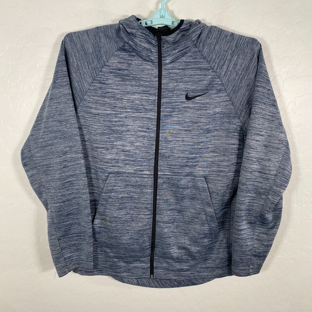 Nike Hoodie‎ Mens Large Blue Spotlight Basketball Jacket Full ZIp Dri Fit